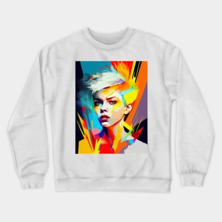 Modern woman in pop-art style portait Crewneck Sweatshirt